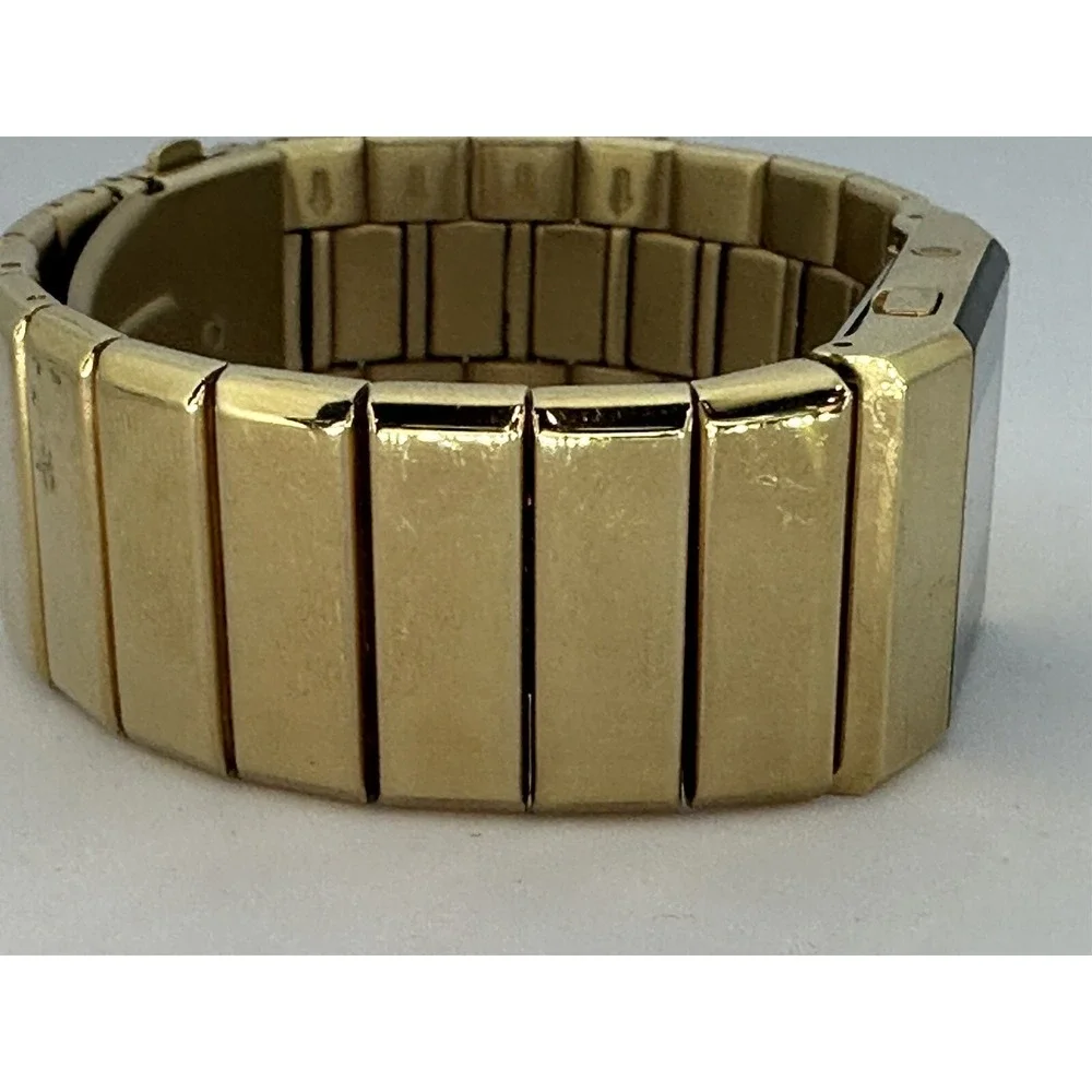 Dakota Watch Digital LCD Womens New Battery Gold Tone 23MM 6.75